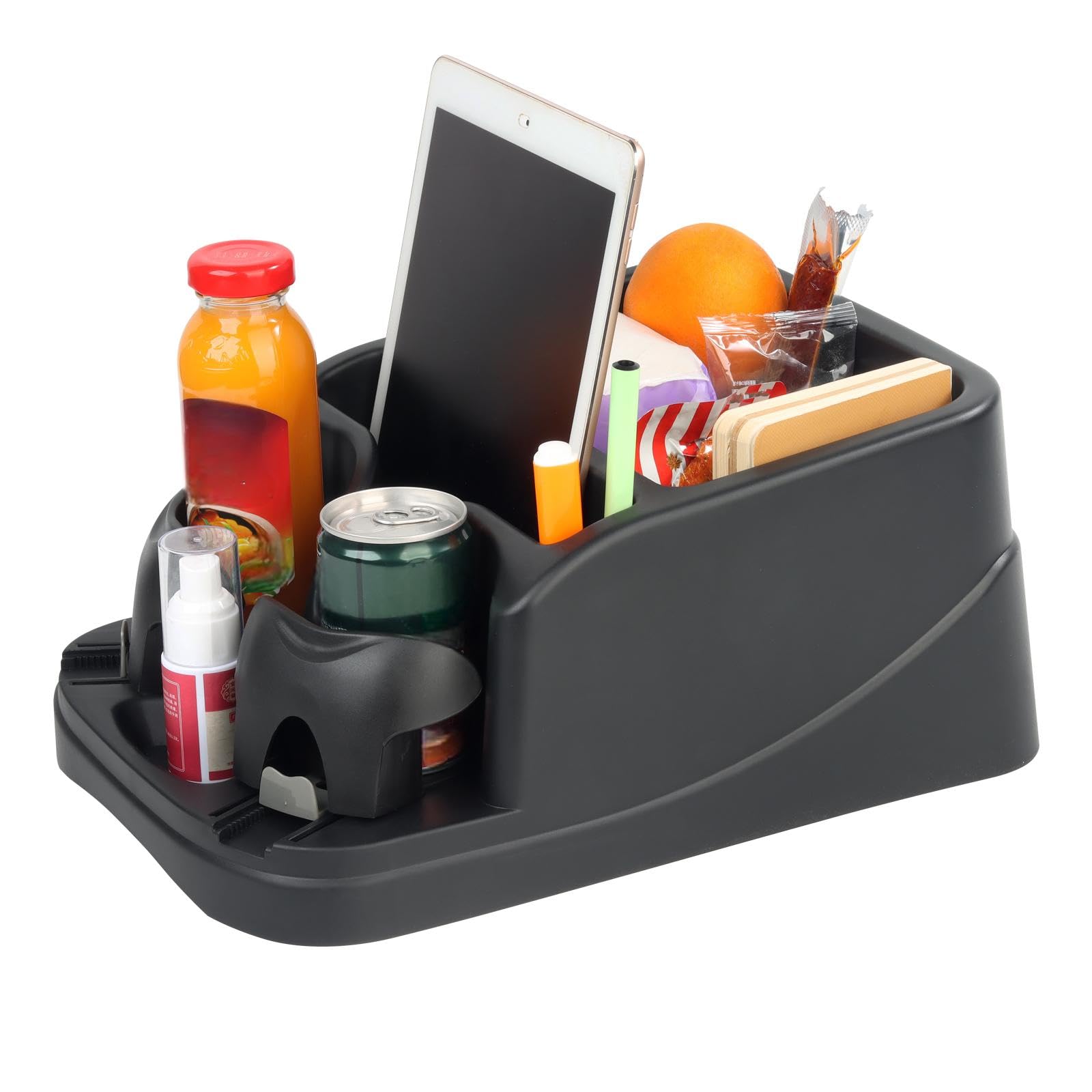 Zinytrae Universal Big Center Console front view with four compartments for easy reach.