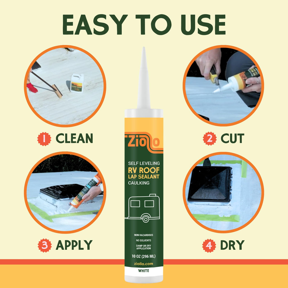 Ziollo EPDM rubber roof sealant adheres strongly to EPDM surfaces