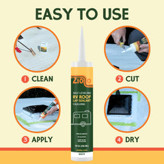 Ziollo sealant on EPDM surface demonstrates flexible adhesion.