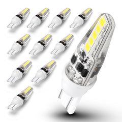 Ziomitus 10-pack T10 bulbs, front view for RV interior lighting