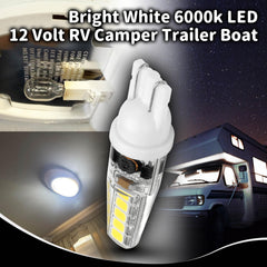 Ziomitus 10-pack T10 bulbs, side view, compact wedge-base design