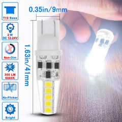Ziomitus T10 wedge-base bulbs for dome light installation