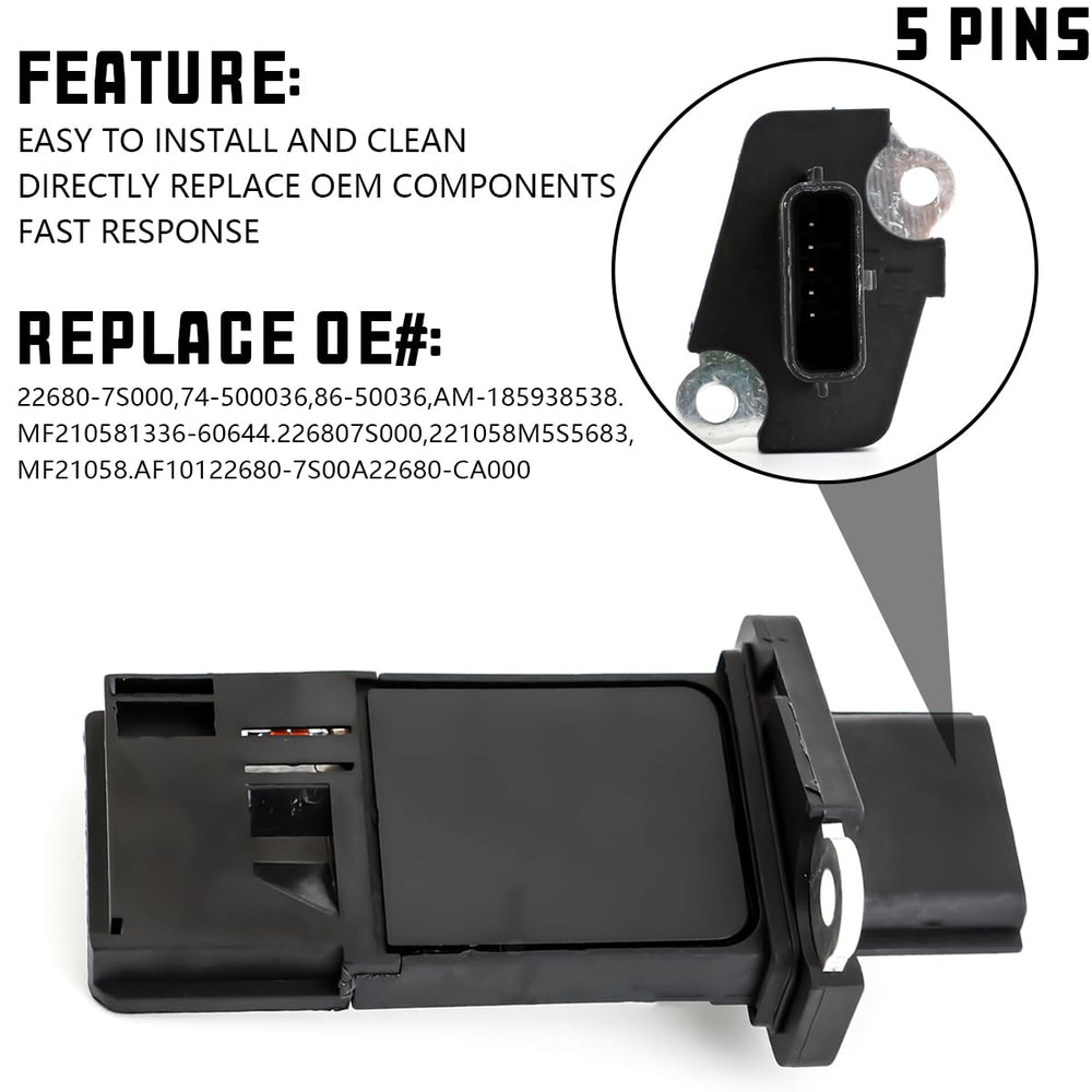 Zipelo MAF Sensor 22680-7S00A compatibility list confirms Nissan models