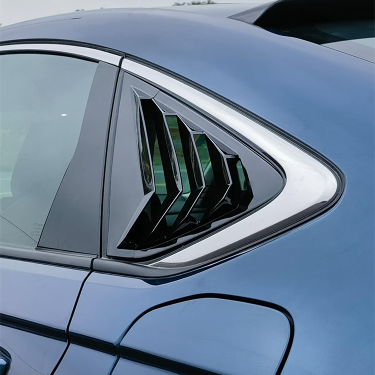 ZiWen ABS plastic louver kit offers lightweight durability on a sedan.