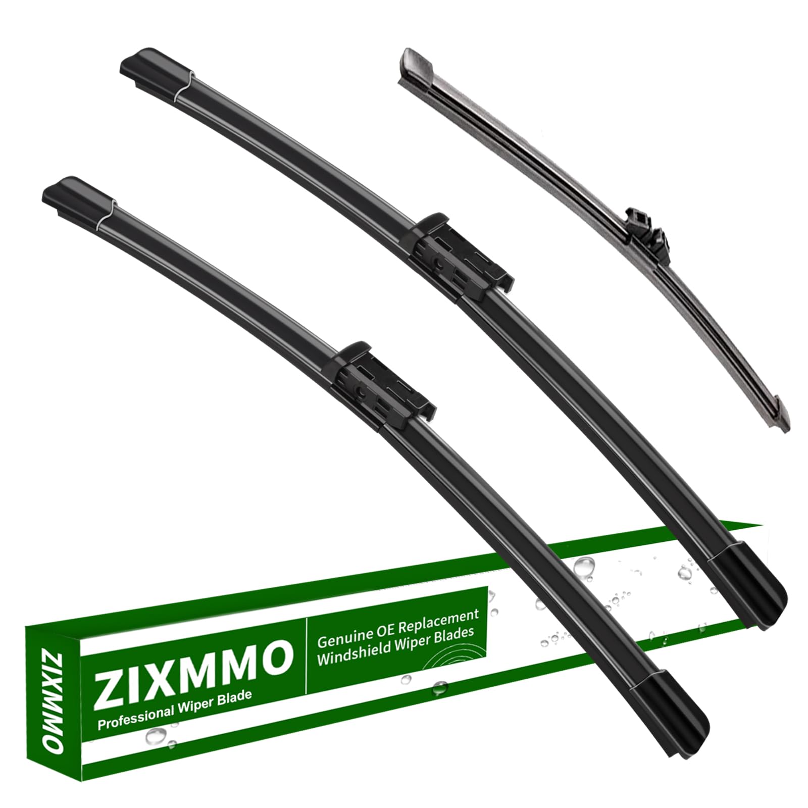 ZIXMMO 3-pack wiper blades front view with OE-like fit for Volvo XC90/XC40
