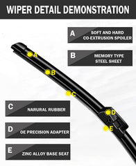 ZIXMMO BMW 18-inch blade for passenger-side wipe and crisp view