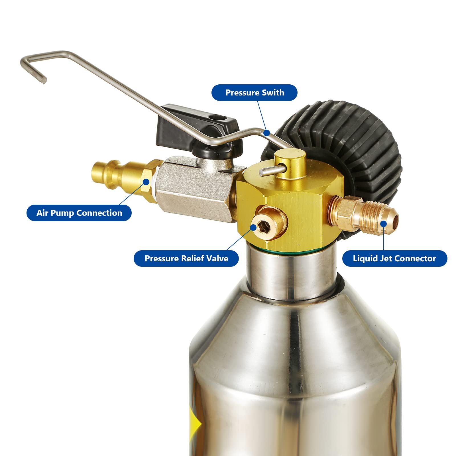 ZJERYL GULL AC Flush Kit nozzle detail highlights efficient spray for thorough flushing.
