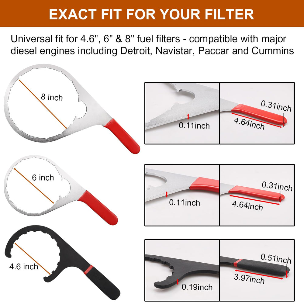 Ergonomic red and black grip on ZJIKCH fuel filter wrench for better control