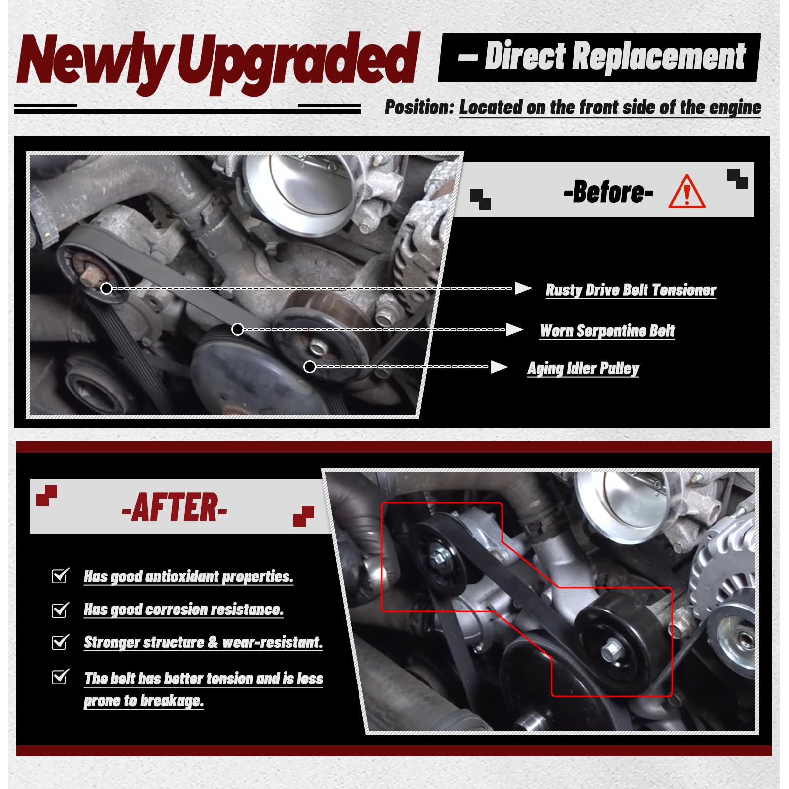 ZJTBLL serpentine belt 4pk902 ensures proper belt tension for reliable operation.
