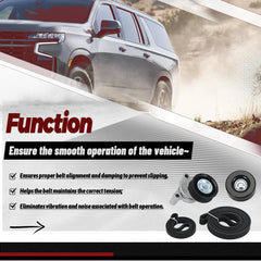 ZJTBLL serpentine belt 6pk2370 view supports snug tension and long life.