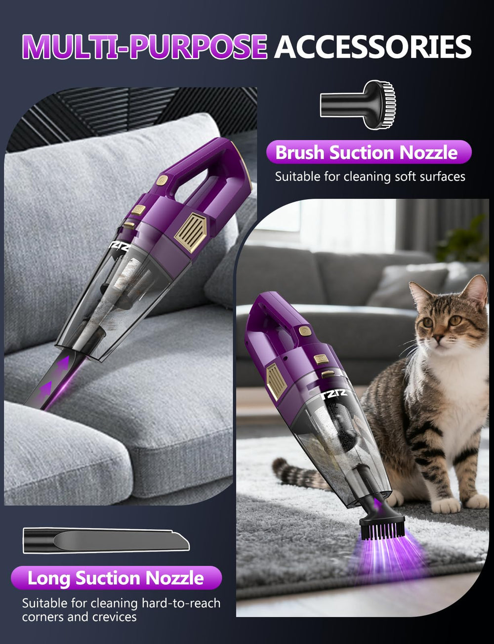 ZJZJ brush attachment lifting dust from upholstery and keyboards