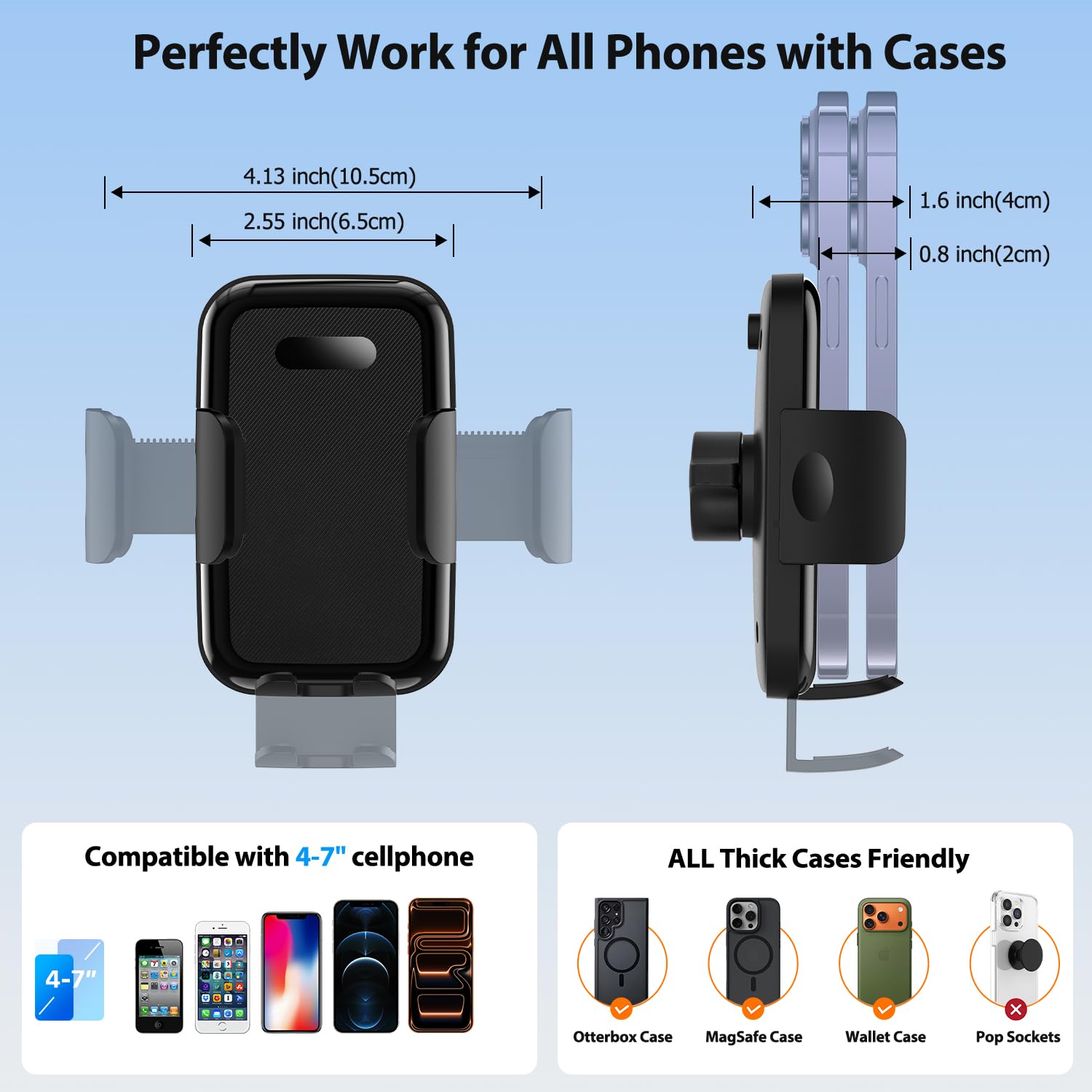 ZKJAYOE Bronco mount silicone pad protects phone from vibration.