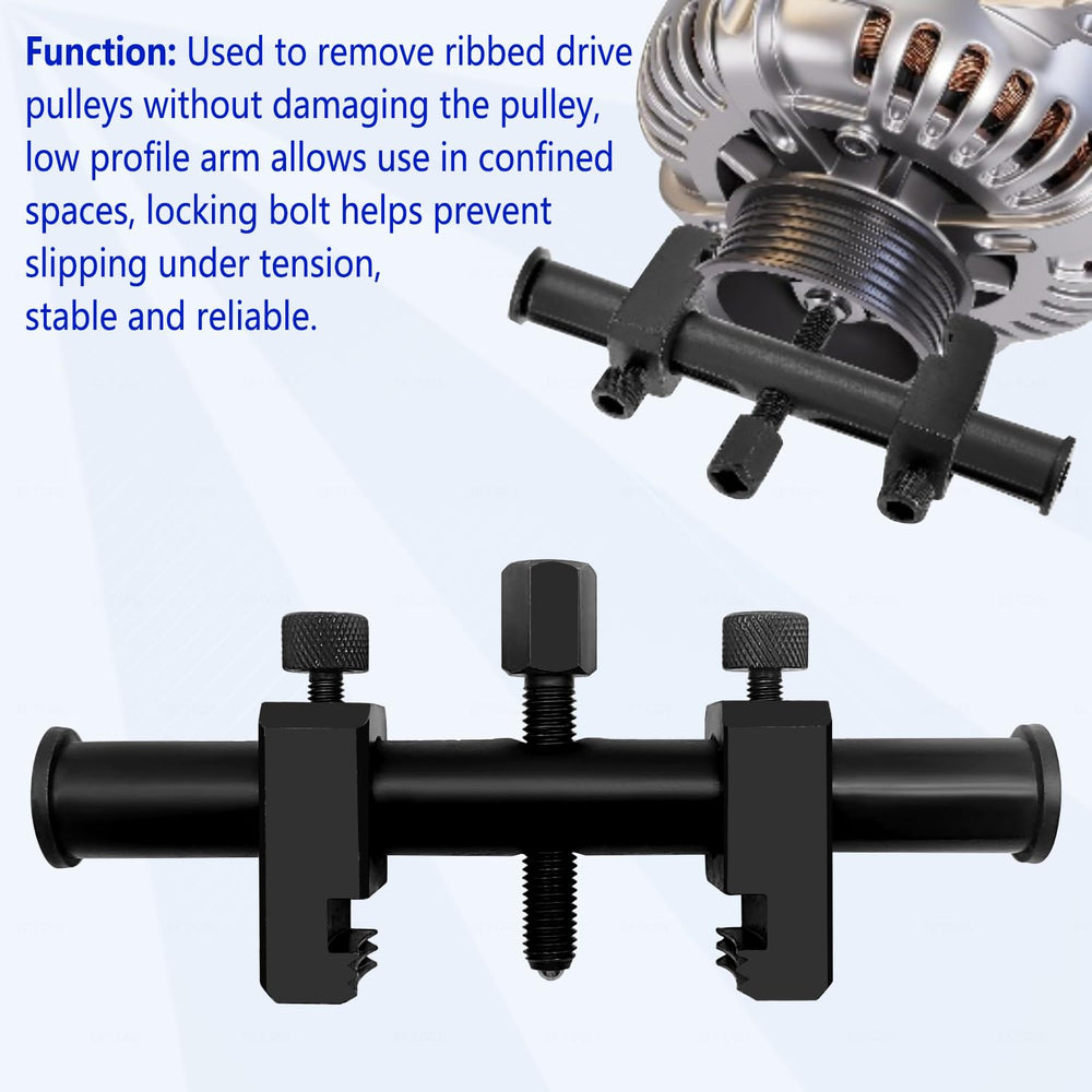ZKTOOL low-profile arms reach tight spaces during pulley removal.