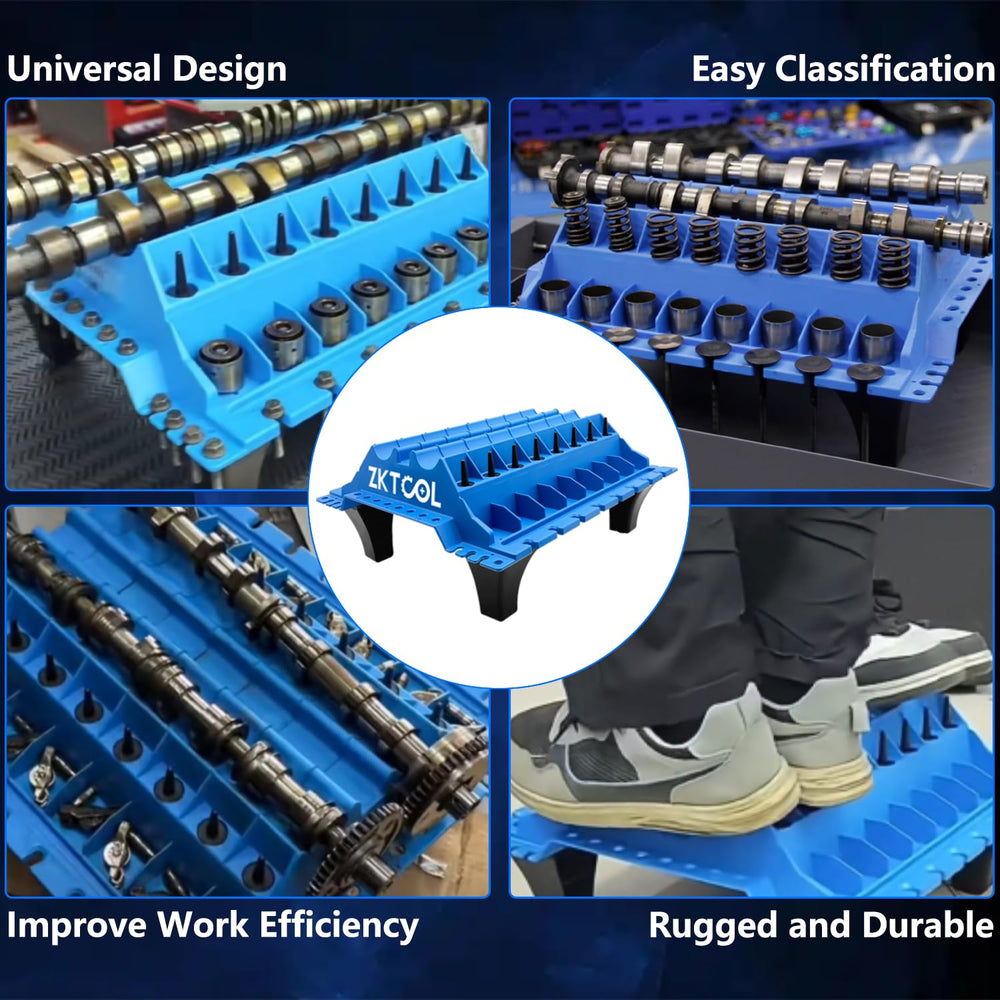 ZKTOOL valves tray storage shows orderly placement for valves and springs.