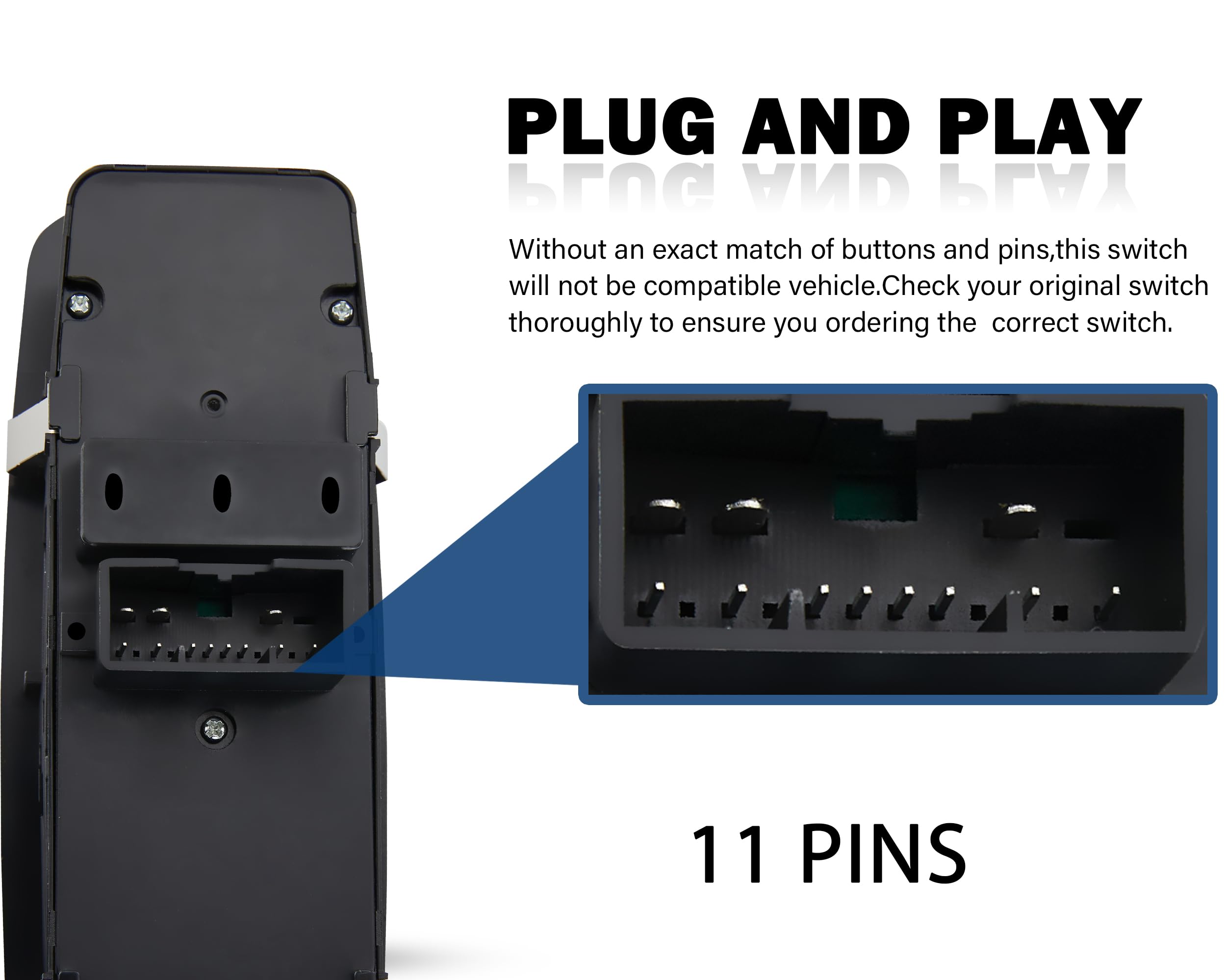ZLC-ZAMXY window switch back with 11-pin connector for easy compatibility