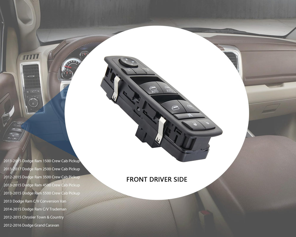ZLC-ZAMXY window switch for Dodge Grand Caravan 2012-2016; restores power windows.