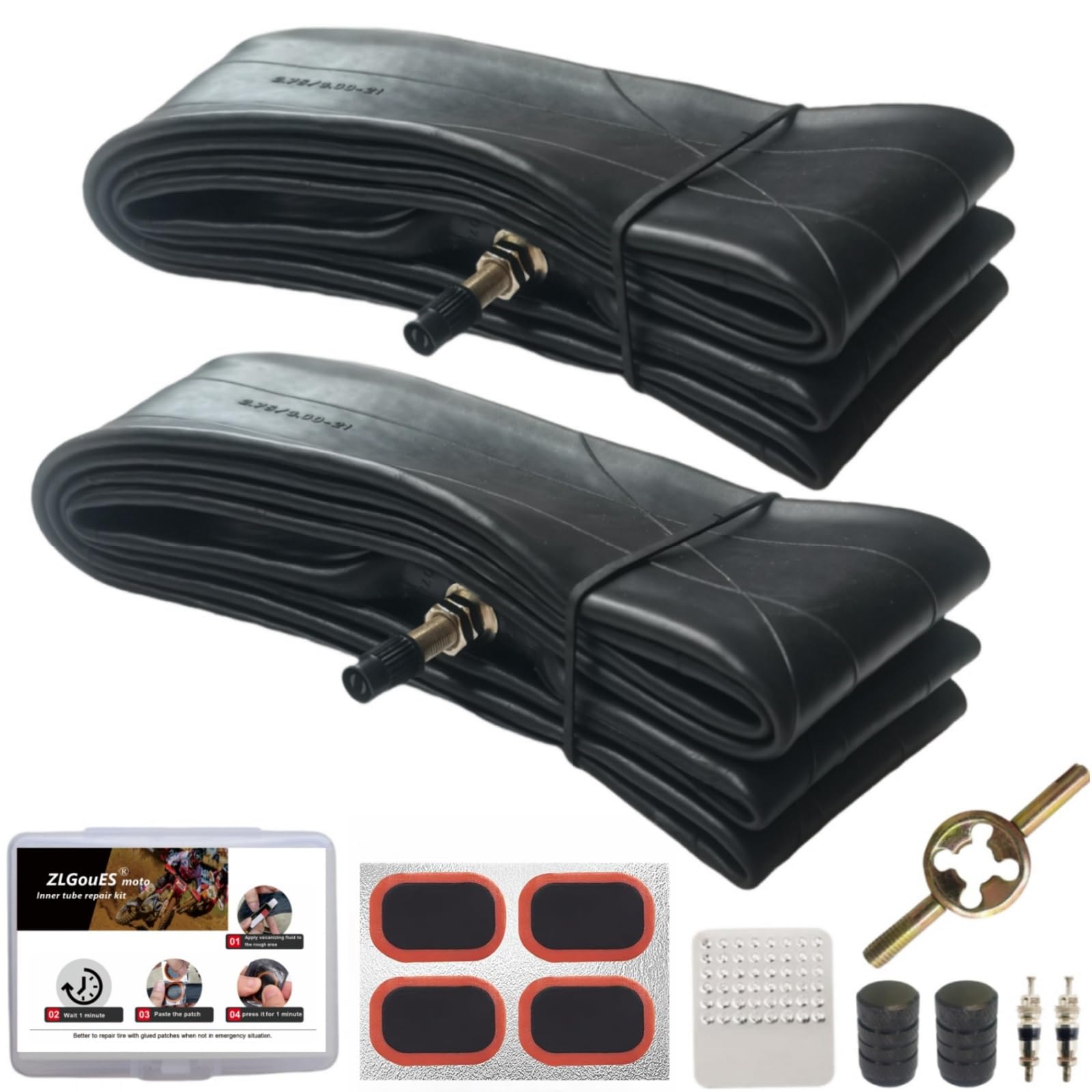ZLGouES dirt bike inner tube with TR4 valve, steady off-road reliability.