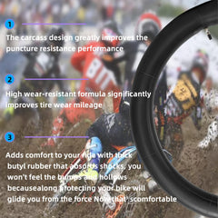 ZLGouES heavy-duty dirt bike tube resists punctures on rough trails.