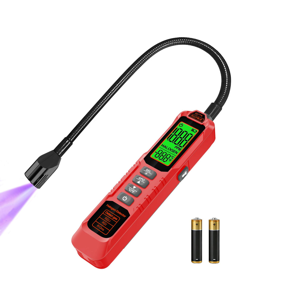 ZLLJYBLG GL77A leak detector front view for HVAC and auto systems