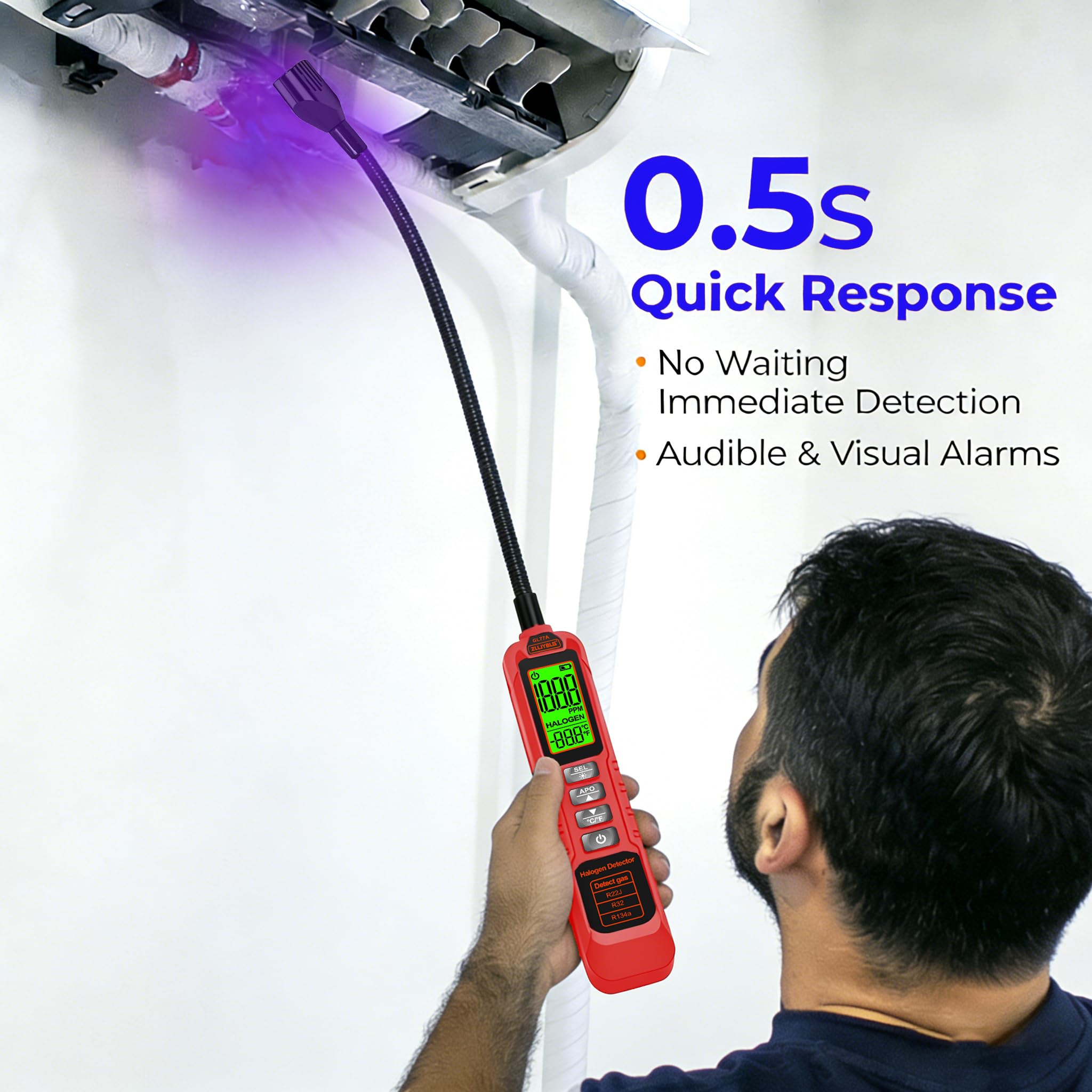 ZLLJYBLG GL77A UV visualization helps locate leaks quickly
