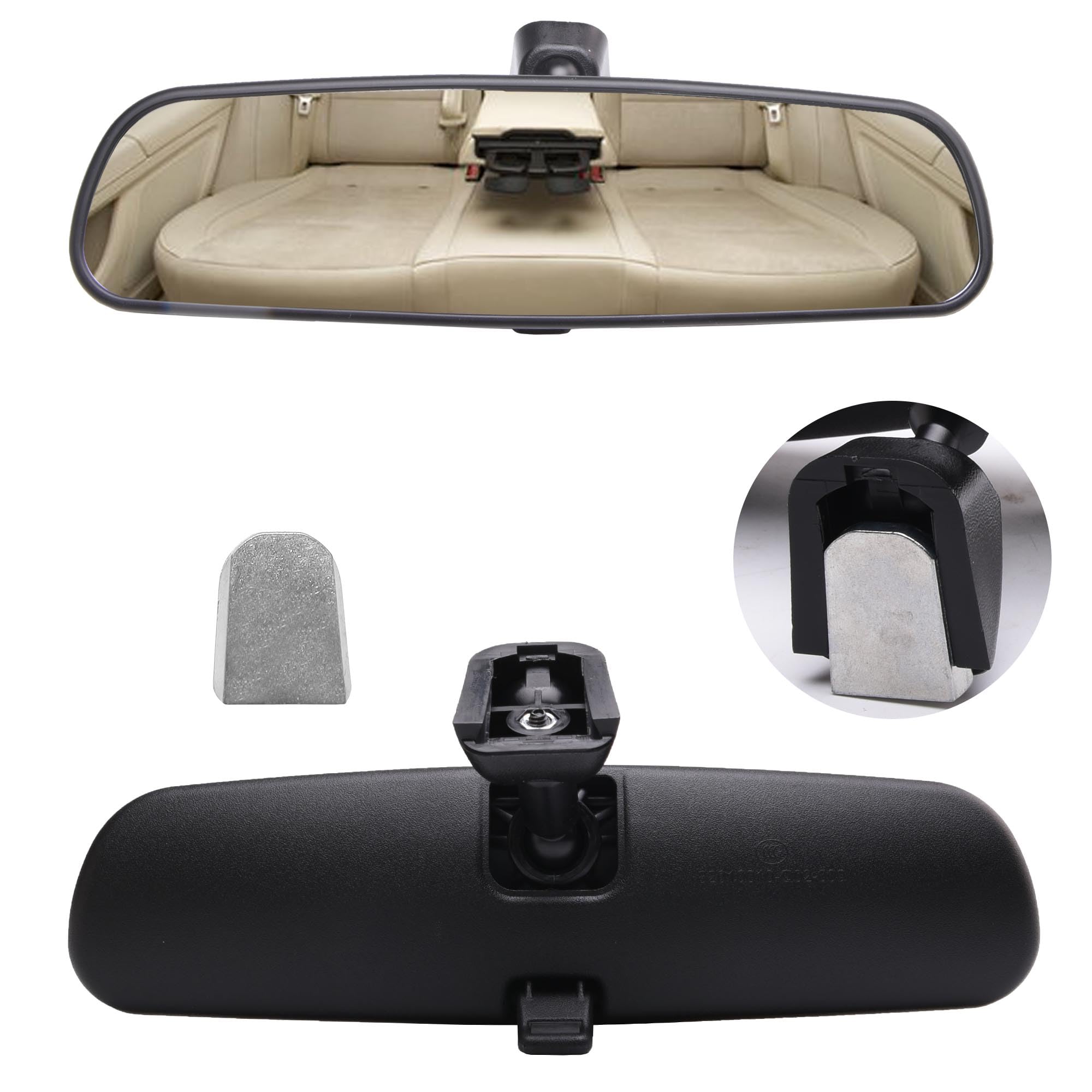 ZLPTEAM 10-inch rear-view mirror with a secure bracket for easy installation.