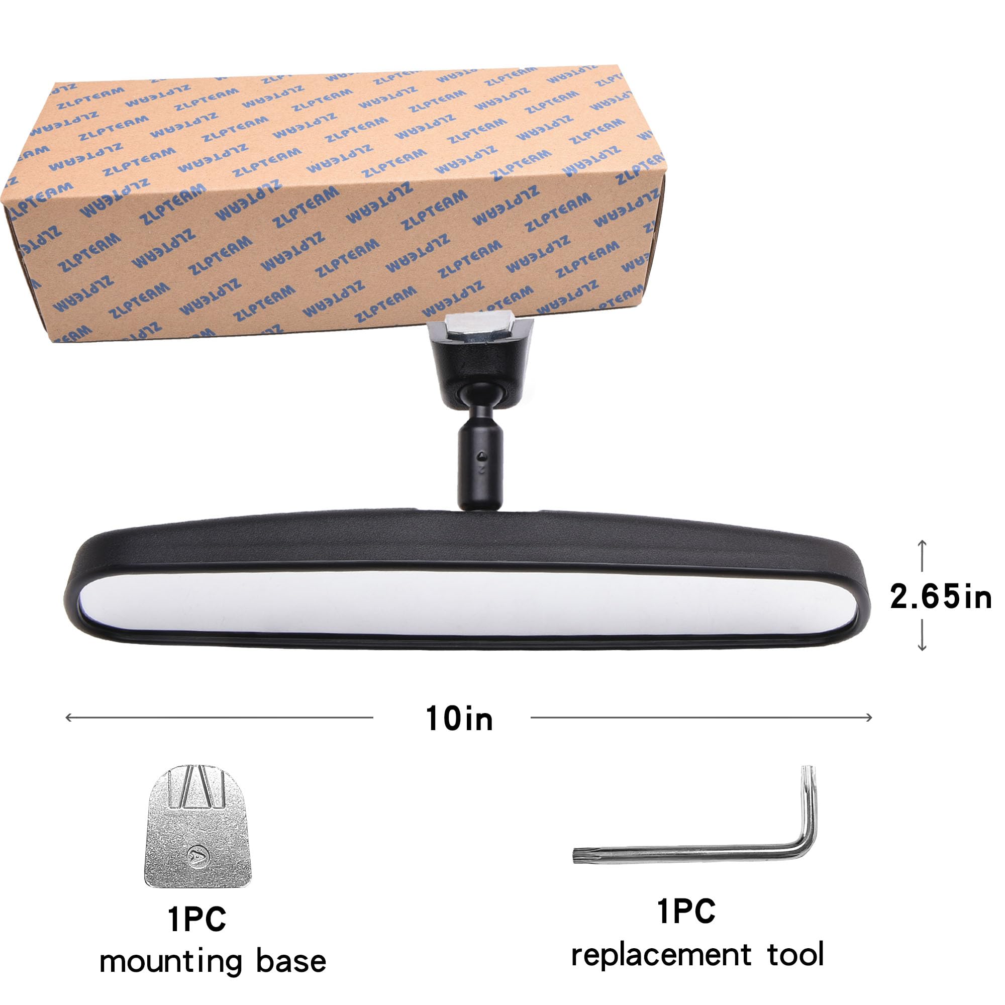 ZLPTEAM 10-inch mirror featuring night-vision assist for safer night driving.
