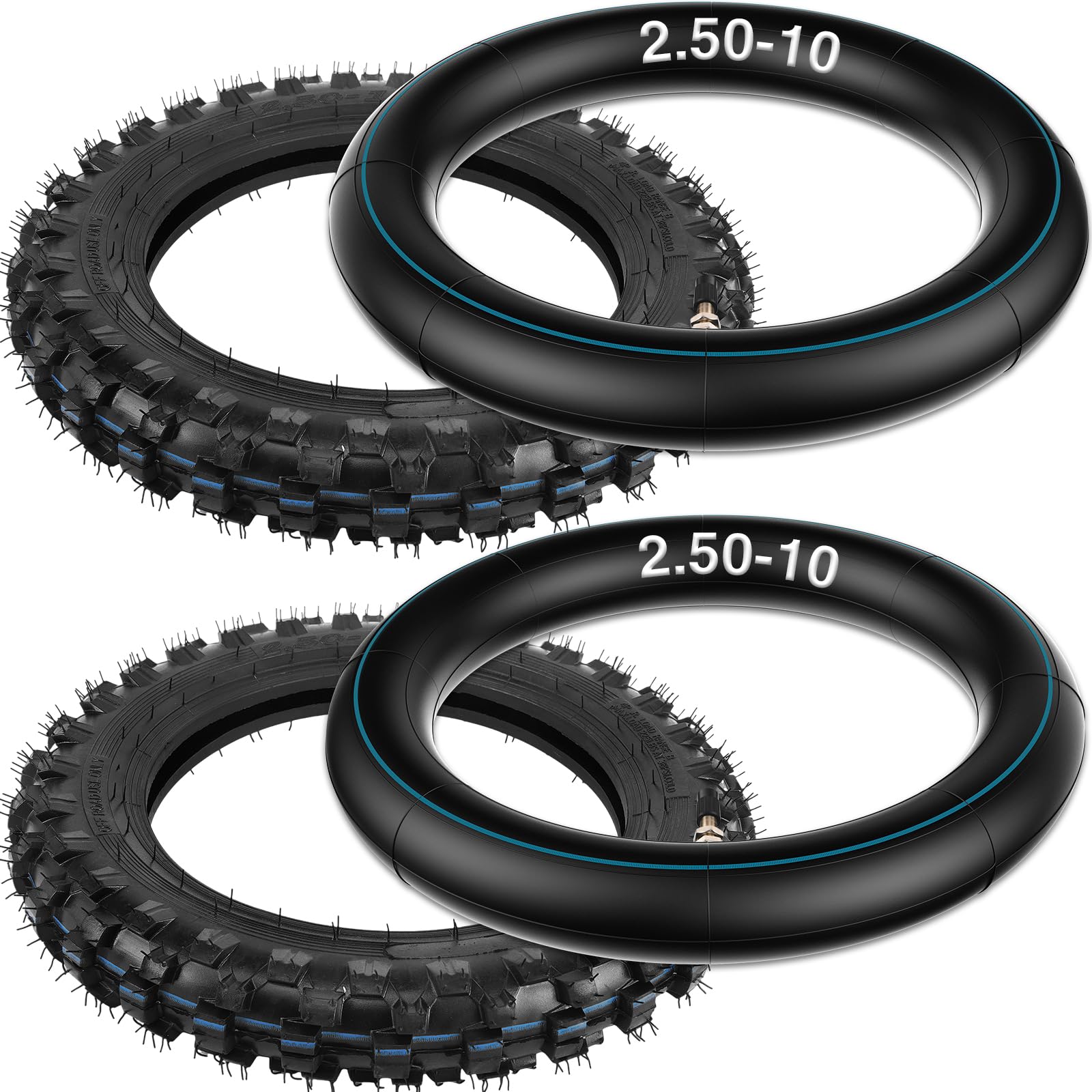 ZMCYNG 2.5-10 off-road tire and inner tube set ready for rugged trails with reliable grip.