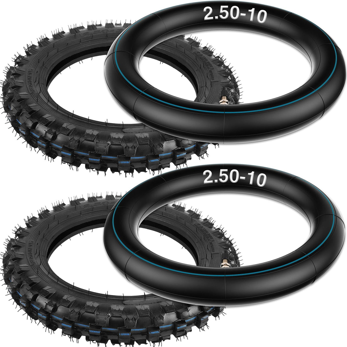 ZMCYNG 2.5-10 off-road tire and inner tube set ready for rugged trails with reliable grip.