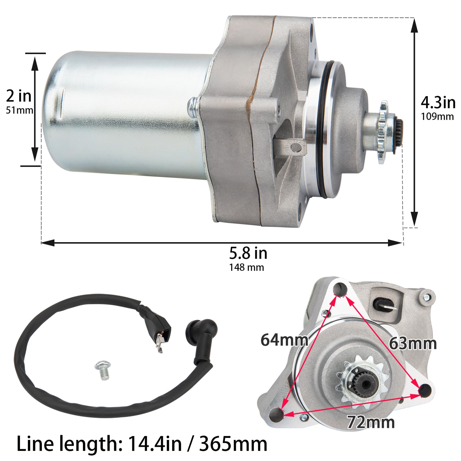 ZMCYNG 3-bolt with line, bolt spacing 2.85 and 3.16 inches