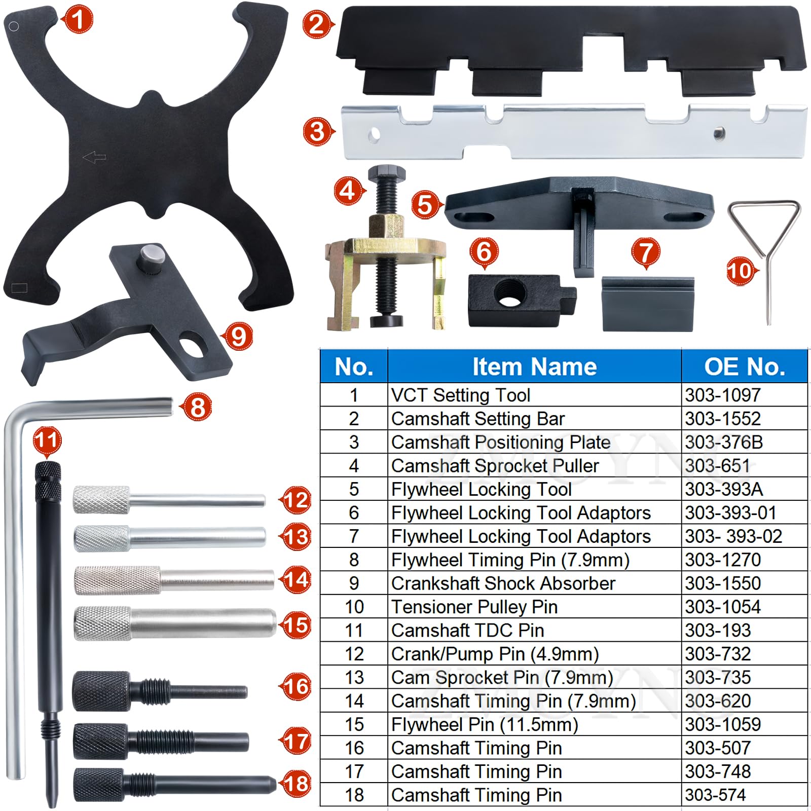 ZMCYNG timing tool kit timing belt tensioner setup for correct tension.