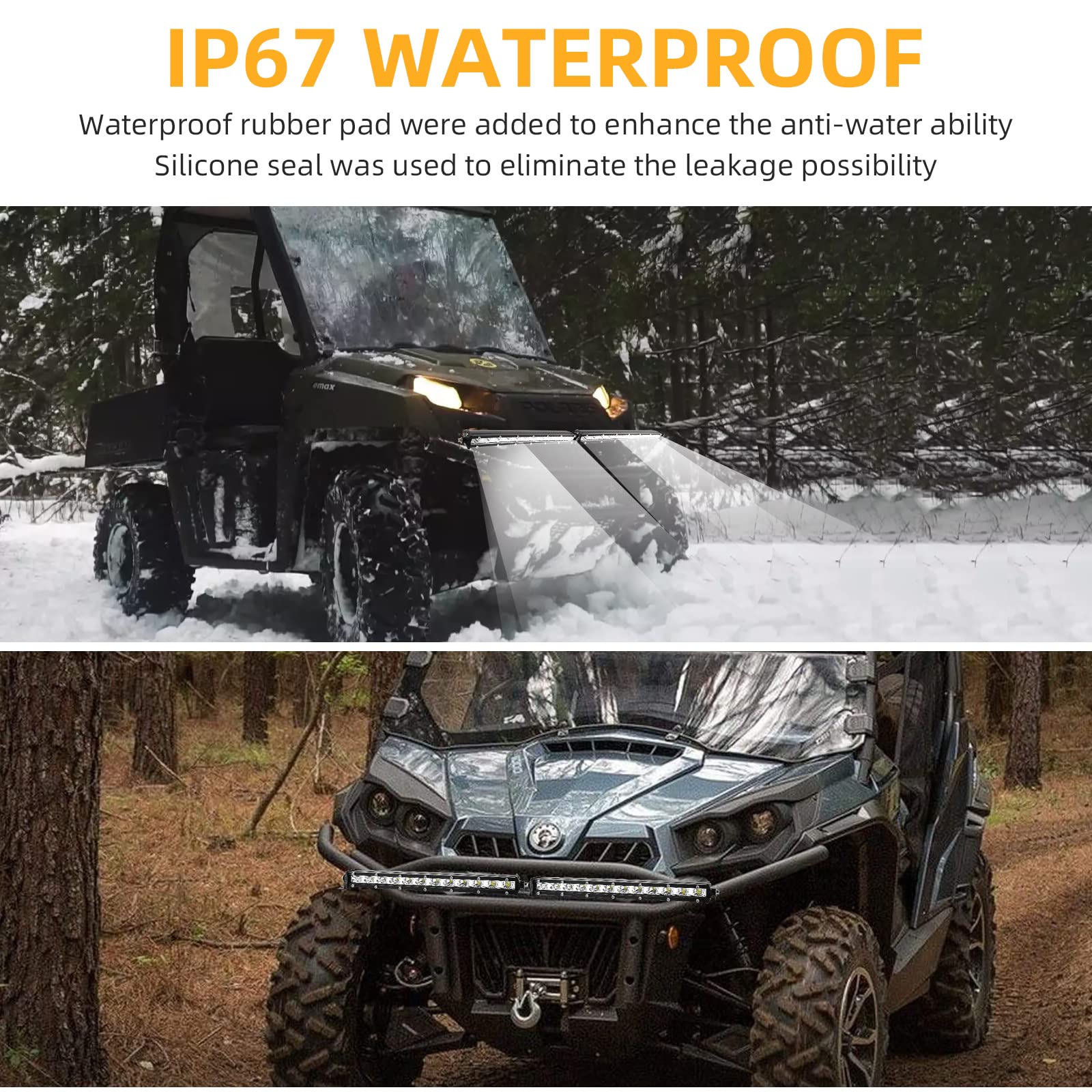 Zmoon 12in LED light bar compact profile fits tight spaces on vehicles