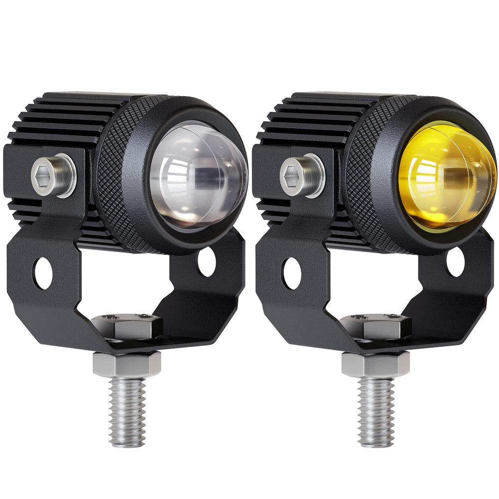 Zmoon motorcycle LED light with dual white and amber modes for versatile night visibility