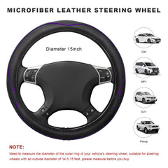 ZNDAW leather steering cover soft touch for comfortable driving.