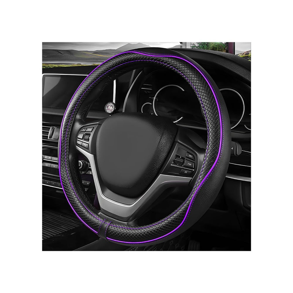 ZNDAW steering wheel cover 15in anti-slip for secure grip.