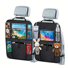 Zntezed backseat organizer with 12 pockets keeps toys, books, and snacks within reach.
