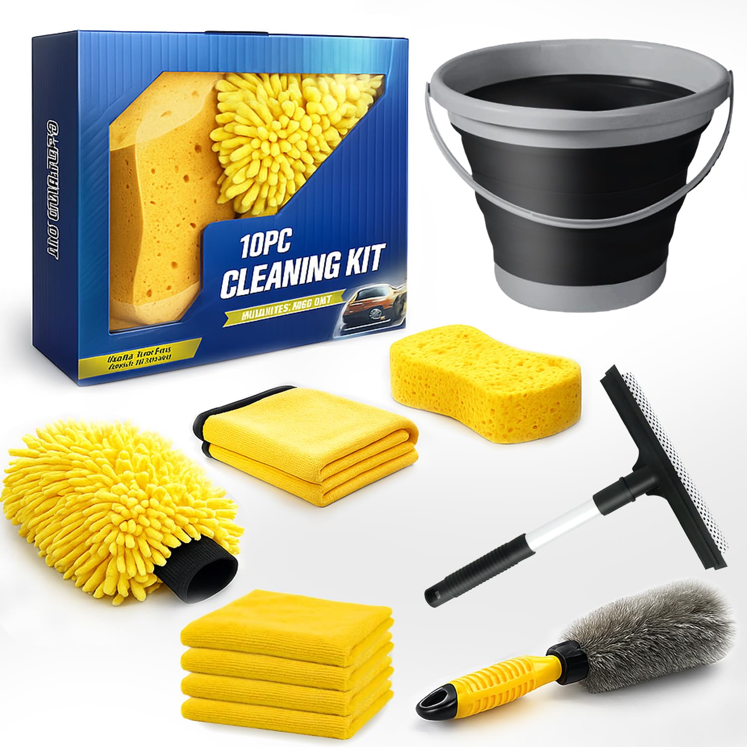 ZODISTORE collapsible water bucket for space-saving car cleaning and storage