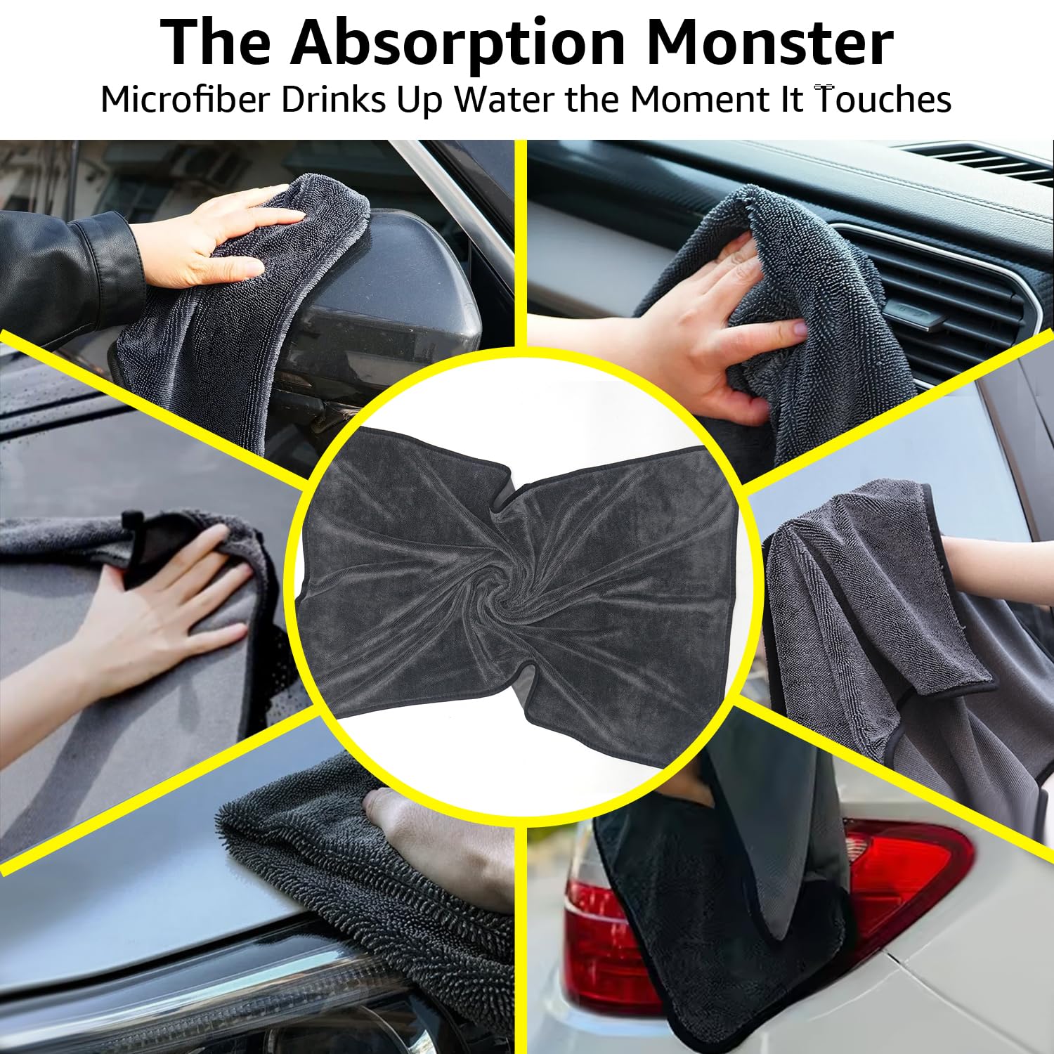ZODISTORE durable, machine-washable towels reusable for car care and home cleaning
