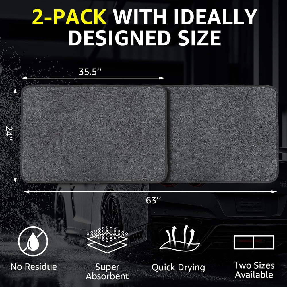 ZODISTORE oversized 63x24 car towel covers large surfaces for faster streak-free drying