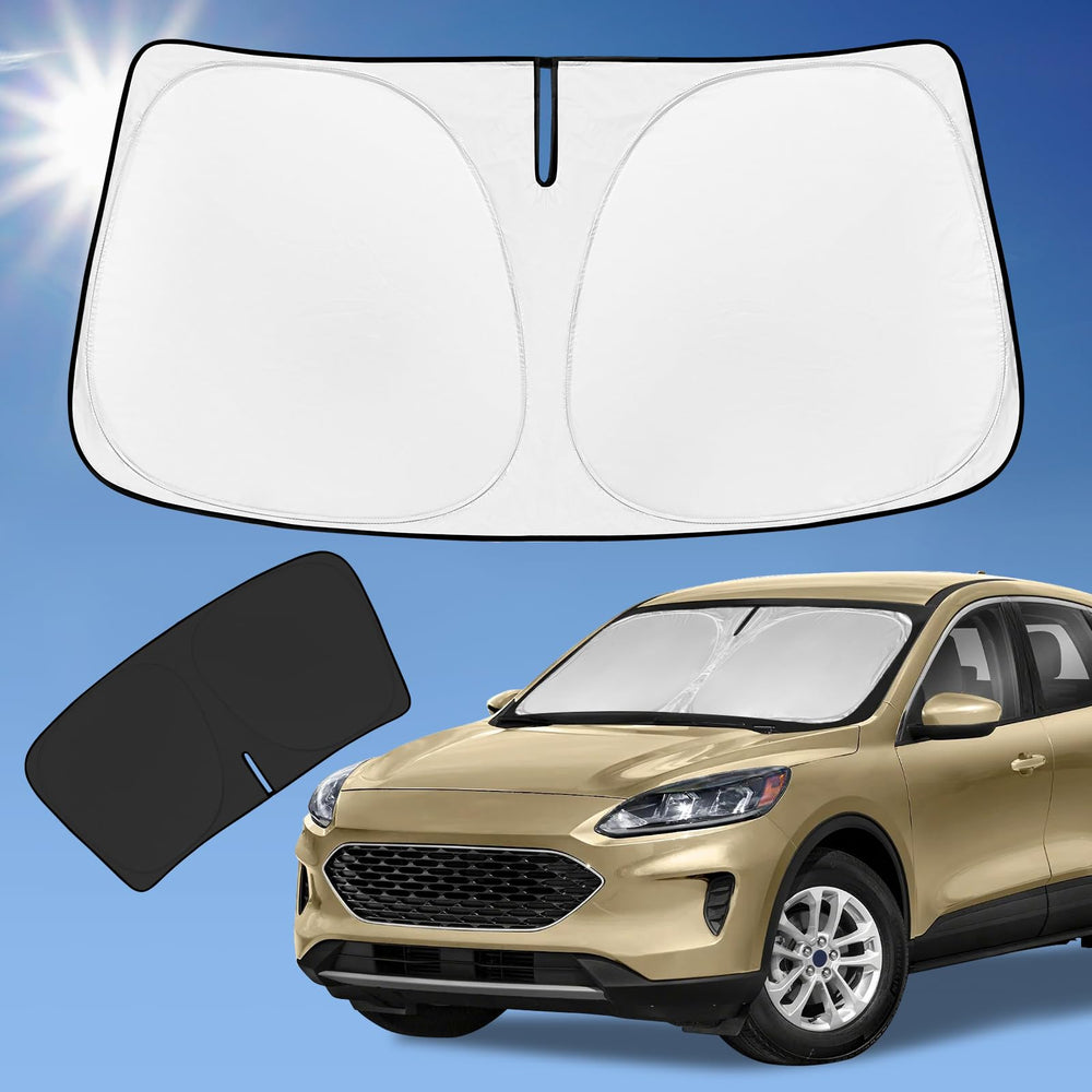 ZOIBV Ford Escape sun shade installed on windshield showing full coverage and fit