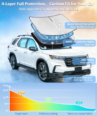 ZOIBV sun shade with collapsible design enables easy installation and compact storage.