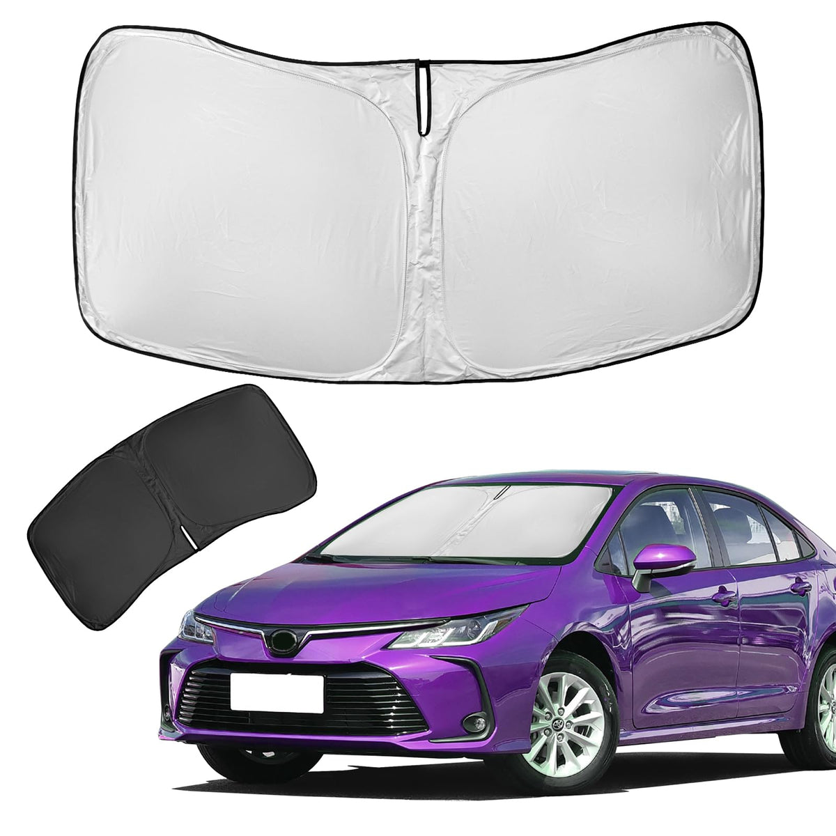 ZOIBV Toyota Corolla front window sun shade blocks UV rays to keep the cabin cooler
