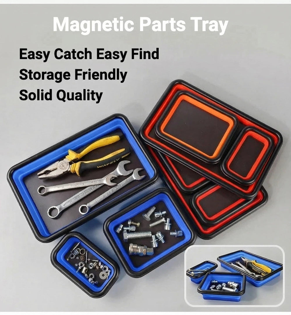 ZOLOTI expanded silicone tray red captures tiny fasteners on busy workbenches
