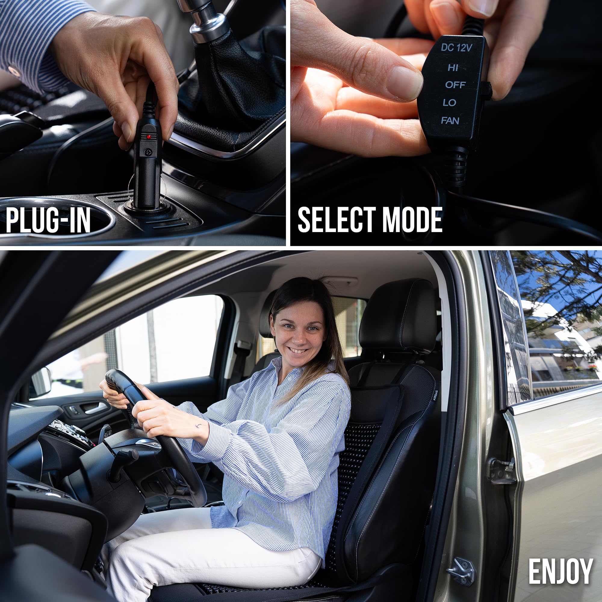 ZONETECH beaded cooling seat cover airflow demo reveals ventilated comfort