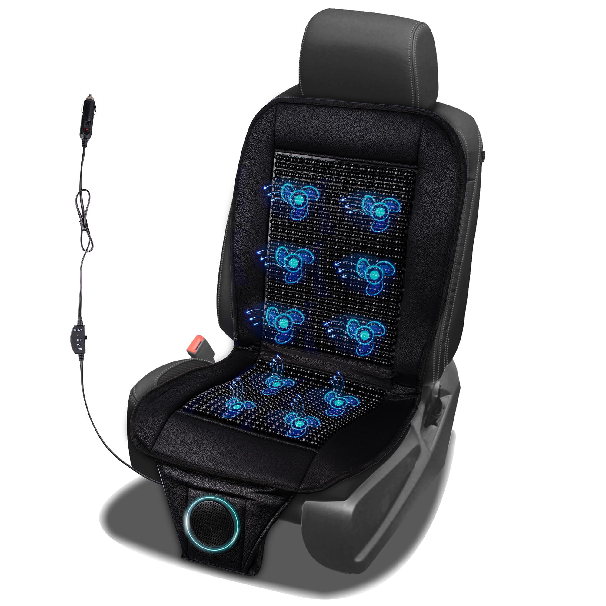 ZONETECH beaded cooling seat cover front view improves airflow for hot commutes