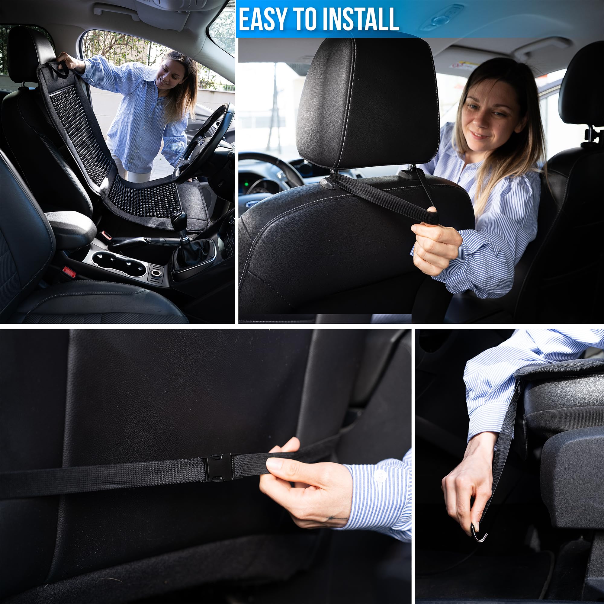 ZONETECH beaded cooling seat cover passenger seat shows versatile use