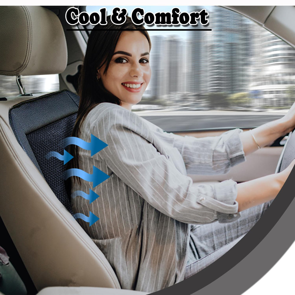 ZONETECH cooling car seat cushion in use providing refreshing airflow