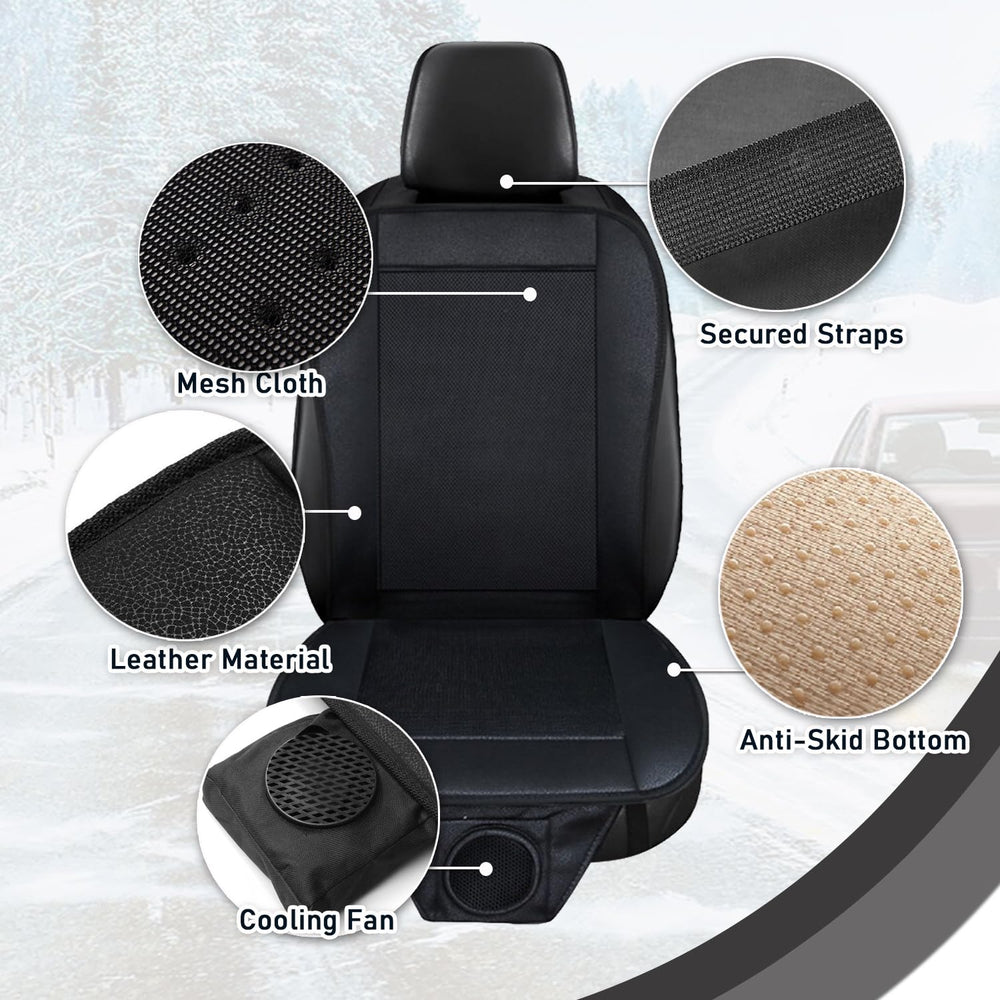 ZONETECH cooling car seat cushion universal-fit straps securing to seats