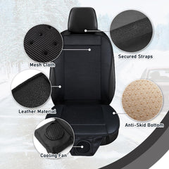 ZONETECH cooling car seat cushion universal-fit straps securing to seats