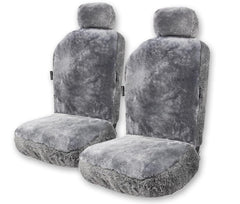 ZONETECH sheepskin seat cover full set demonstrates universal fit and plush Merino wool.