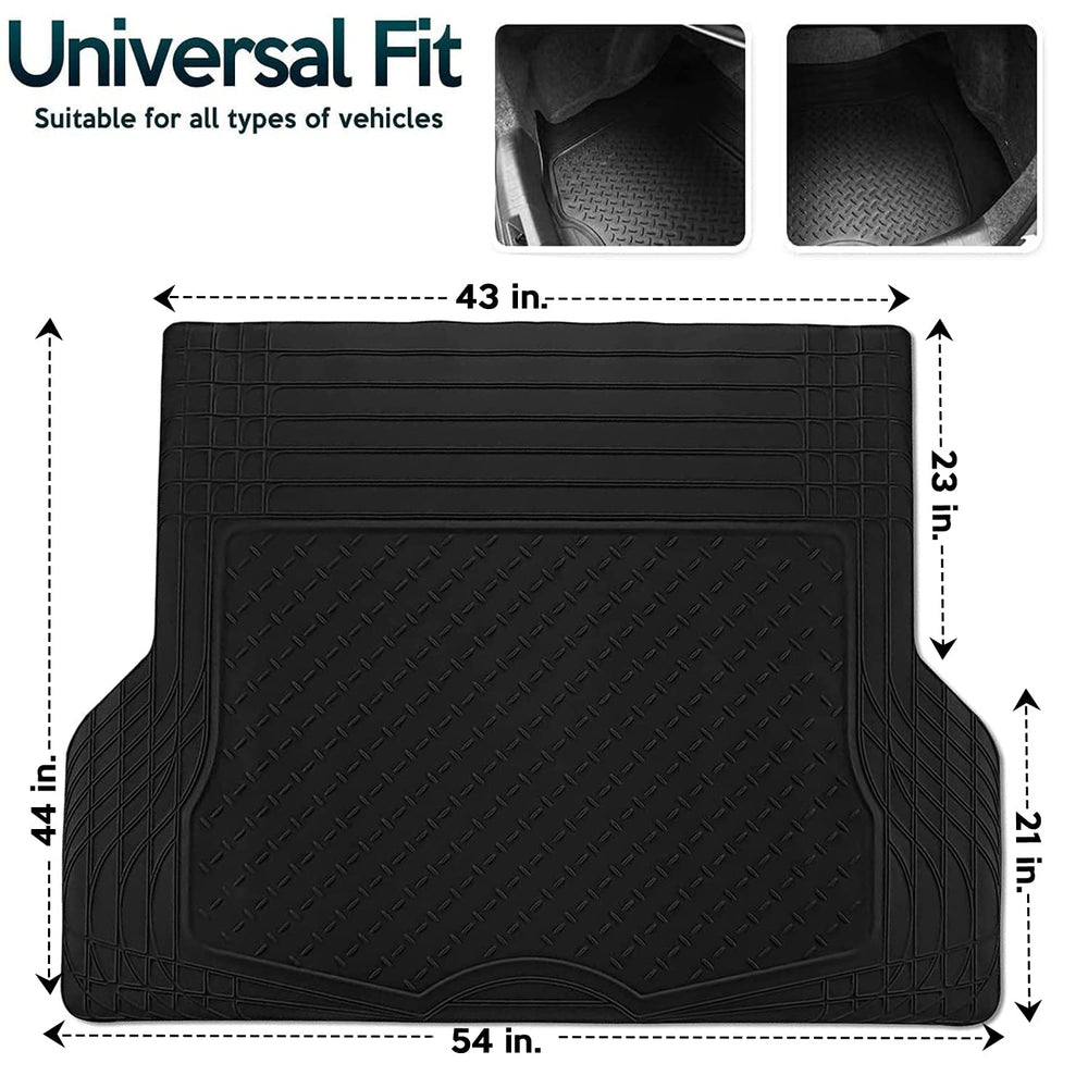 ZONETECH black cargo mat being waterproof and stain resistant for messes